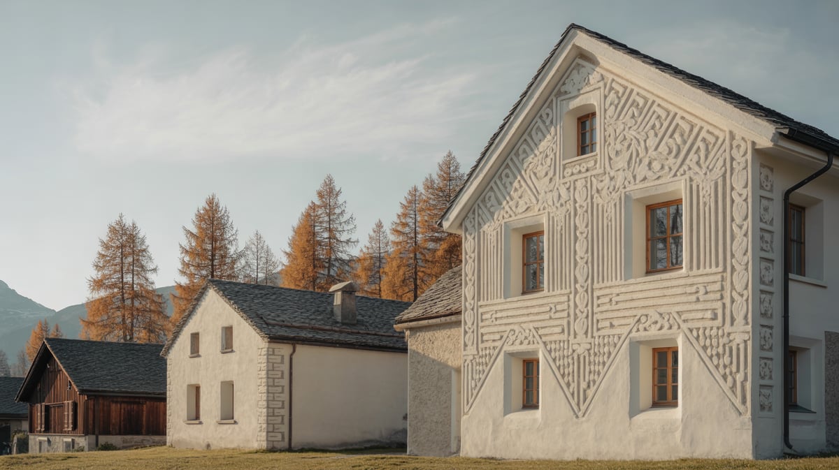 Symbolbild: Historisches Engadinerhaus mit Sgraffito-Fassade